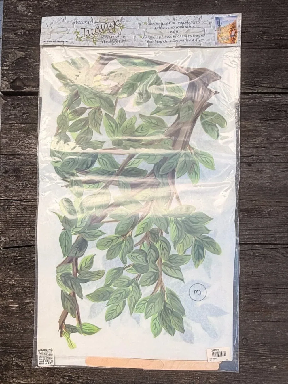 Vintage Tatouage Transfer Rub Designs Carolyn Yovan Apple Magnolia Tree 6 Feet